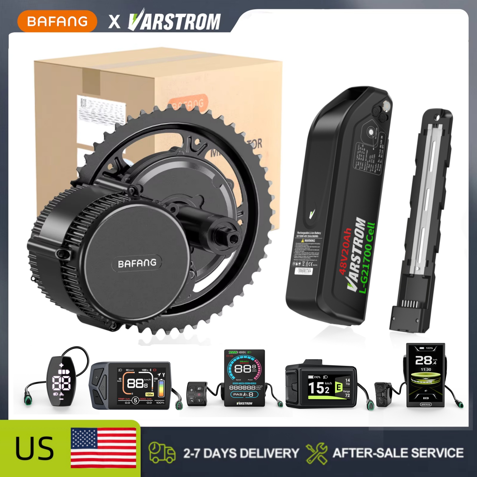 [Em estoque nos EUA] Kit de co - Bafang Bbs02B 48V 750W Mid Drive Kit avaliação e preço